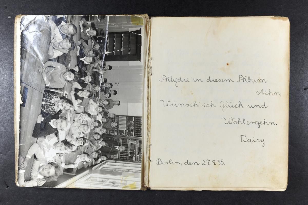 Daisy's diary with a picture of her class - most of whom were killed in the Holocaust
